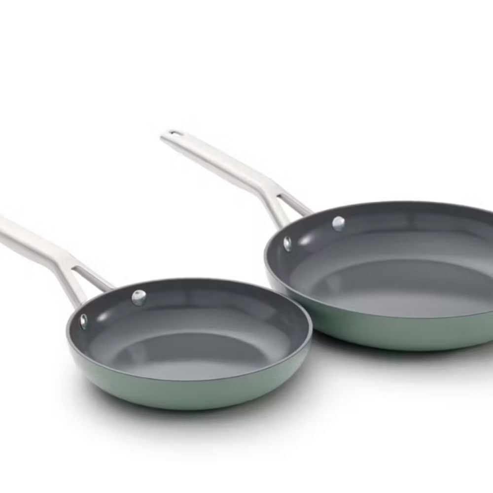 Calphalon‎ Ceramic Non-Stick 8 & 10" Fry Pan Set- Silver Ash